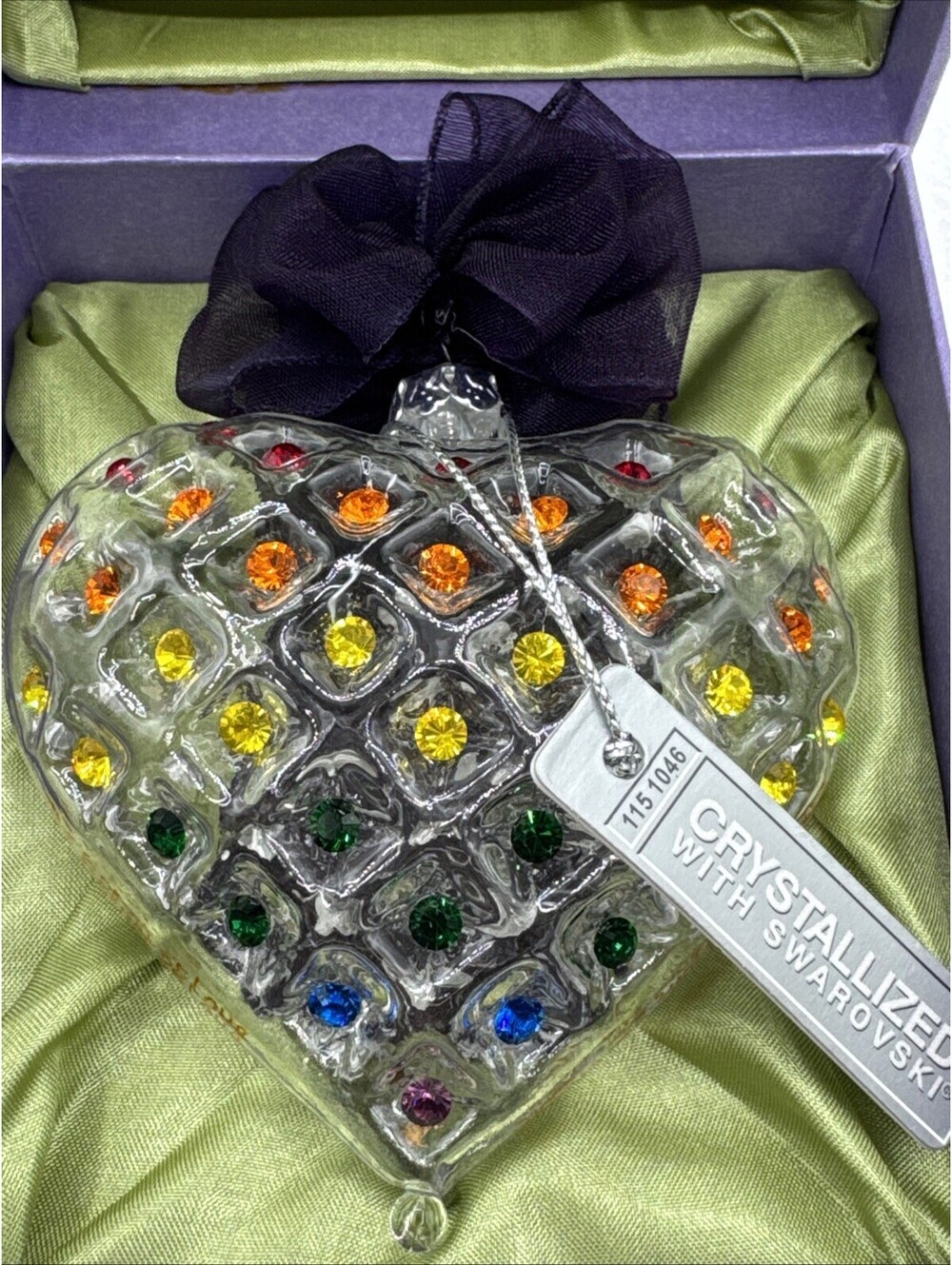 Swarovski Crystals Expressions From The Heart 3” Ornament Clear Color Of Love